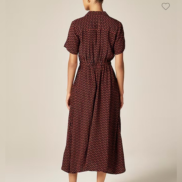 J. Crew Black and Red Button-Up Midi Dress - Picture 2 of 4